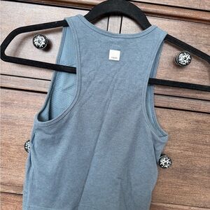 Vuori Women's Ribbed Tank Top in Dusty Blue